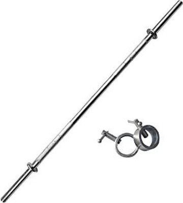 Dinetic 4 feet Straight Rod Chrome Weight Lifting Rod 23 MM with 2 Locks Weight Lifting Bar