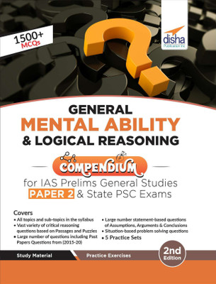 General Mental Ability & Logical Reasoning Compendium for IAS Prelims General Studies Paper 2 & State PSC Exams 2nd Edition(Paperback, Disha Experts)