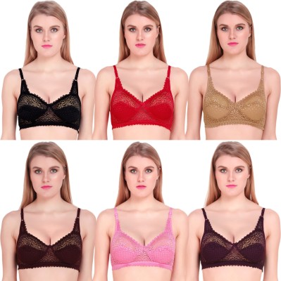 Mokita Women Full Coverage Non Padded Bra(Black, Red, Beige, Maroon, Pink, Purple)