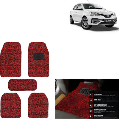 aksmit PVC Standard Mat For  Toyota Etios Liva(Red, Black)