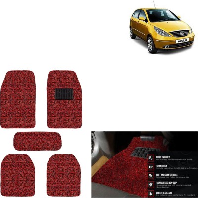 aksmit PVC Standard Mat For  Tata Vista(Red, Black)