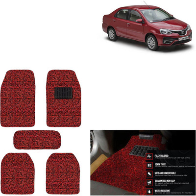 aksmit PVC Standard Mat For  Toyota Etios(Red, Black)
