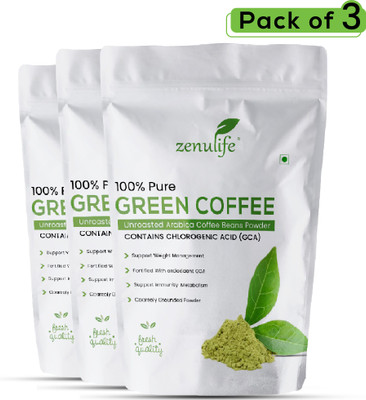 zenulife Green Coffee beans Powder for Weight Loss Management Instant Coffee(3 x 100 g)