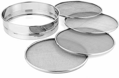 PMW Sieve - 4 in 1 Stainless Steel Interchangeable Sieve Set of 5, Flour Chalni, Spices, Food Strainers, Atta Chalni, Jaali Channi Atta Maida Strainer - Set of 5 Sieve  (Steel Pack of 5)