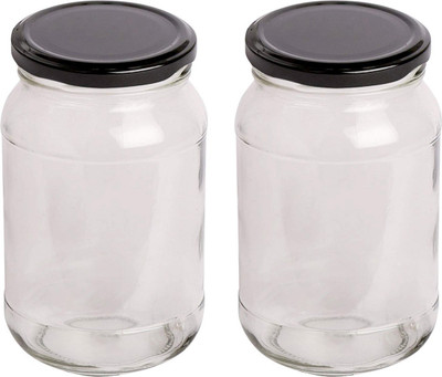 Valuebazaar Glass Grocery Container  - 1000 ml(Pack of 2, Clear)