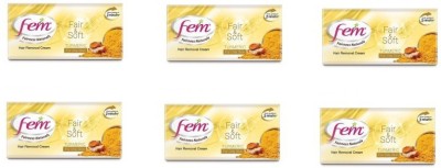 Fem Fairness Naturals Hair Removal Cream Fair and Soft Oily Skin 6 x 25 g Packs Cream(25 g)