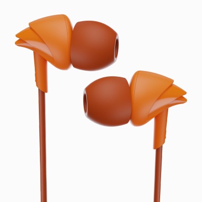 boAt Bassheads 100 Wired Headset(Courageous Orange, In the Ear)