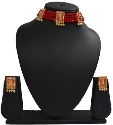 Sandhya Designer Studio Stone White, Gold Jewellery Set(Pack of 1)