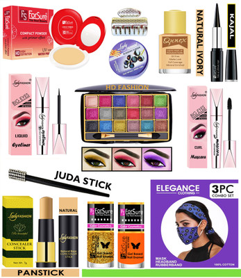 Lady FASHION Makeup Kit of 15 Items Designer Mask Set KCS01A02G103