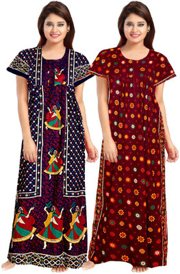 SINDHU ENTERPRISES Women Nighty(Maroon)