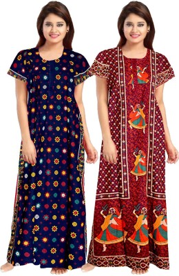 Khushi Handicrafts Women Nighty(Multicolor)