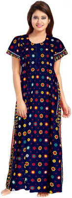 SINDHU ENTERPRISES Women Nighty(Blue)