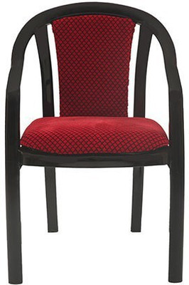 Supreme Ornate for Home & Garden Plastic Outdoor Chair(Black & Red, Pre-assembled)
