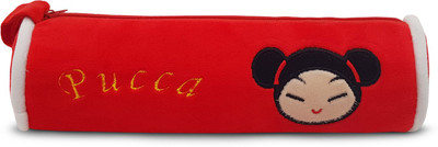 VRITRAZ Cylinder Pucca Art Polyester Pencil Box(Set of 1, Red)