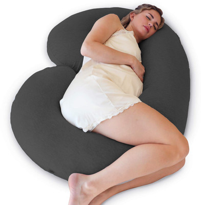 WILD MINT Premium quality C Shaped Microfibre Solid Pregnancy Pillow Pack of 1(Grey)