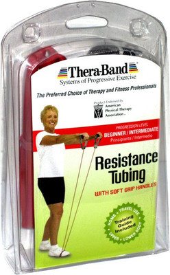 Theraband Professional with Soft Grip Handles Resistance Tube(Red)