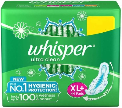 Whisper Ultra Clean Sanitary Pads XL Plus (44 Count) Sanitary Pad(Pack of 44)