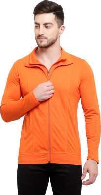 Moordale Solid Men Polo Neck Orange T-Shirt