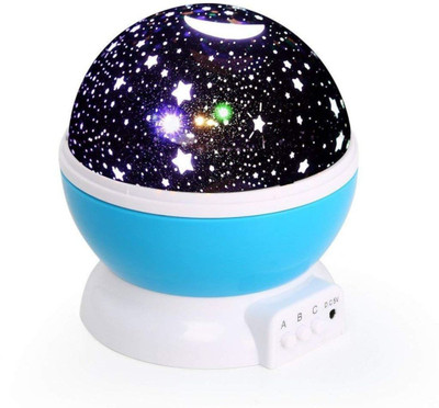 kidgenix Star Moon Master 360 Degree Sky Rotating Cosmos Color Changing 4 LED Heads Light Projector Lamp (Multicolor) Night Lamp(14 cm, Multicolor)
