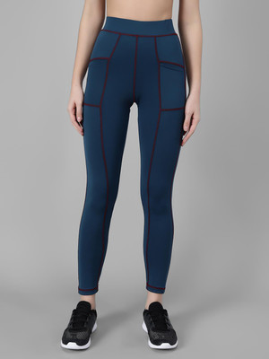 KOTTY Color Block Women Blue Tights