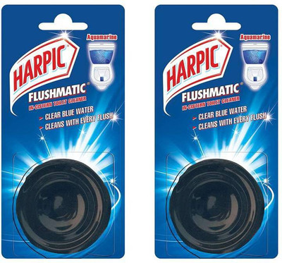 Harpic FLUSHMATIC IN-CISTERN TOILET CLEANER Marine Block Toilet Cleaner(2 x 25 g)