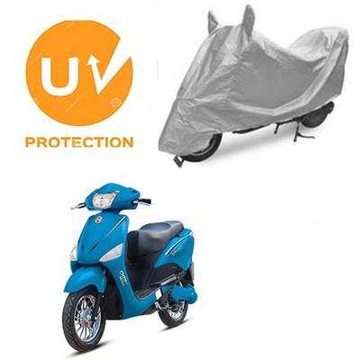SANJU Waterproof Two Wheeler Cover for Hero(Electric Optima, Silver)