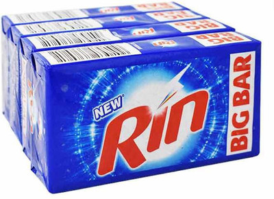 Rin 250gm pack of 4 Detergent Bar(250 g, Pack of 4)