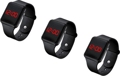 Prozo I Square Black W34+ Digital Watch  - For Men & Women