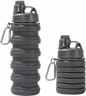 KREEBY ENTERPRISE Portable Foldable Collapsible Water Bottle 550 ml Bottle (Pack of 1, Multicolor) 550 ml Bottle(Pack of 1, Grey,...