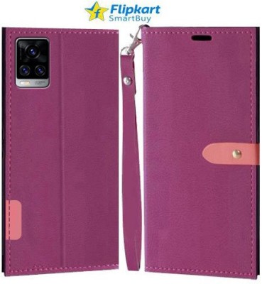 Flipkart SmartBuy Flip Cover for Vivo V20 Pro(Pink, Cases with Holder, Pack of: 1)