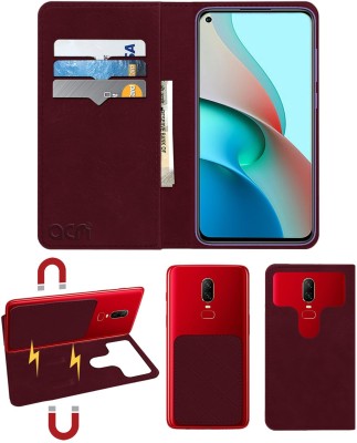 ACM Flip Cover for Xiaomi Redmi Note 9 5G(Maroon, Cases with Holder, Pack of: 1)