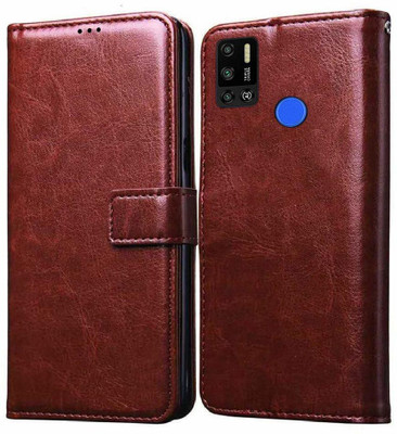 Flipkart SmartBuy Flip Cover for Tecno Spark 6 Air(Brown, Pack of: 1)