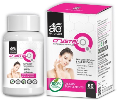 AE Naturals Crystal Q Glutathione Skin Whitaning Capsules 60 Veg Capsules(60 No)