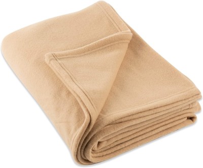 BSB Trendz Solid Single Fleece Blanket for  Mild Winter(Polyester, Camal)