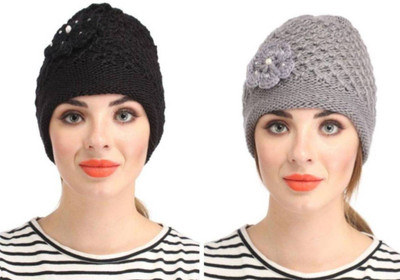 Aivira Solid Beanie Cap(Pack of 2)