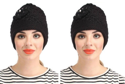 Aivira Solid Beanie Cap(Pack of 2)