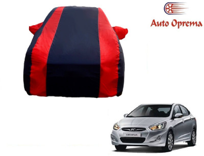 Auto Oprema Car Cover For Hyundai Fluidic Verna (With Mirror Pockets)(Blue, Red)