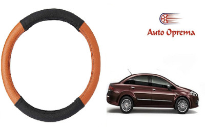 Auto Oprema Steering Cover For Fiat Linea Classic(Black, Tan, Leatherite)