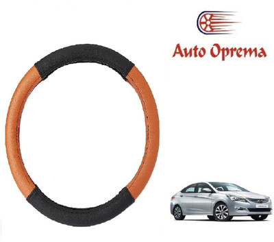 Auto Oprema Steering Cover For Hyundai Verna Fluidic(Black, Tan, Leatherite)