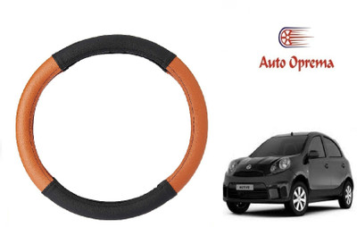Auto Oprema Steering Cover For Nissan Micra Active(Black, Tan, Leatherite)