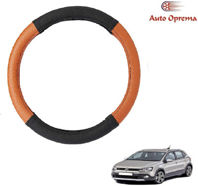 Auto Oprema Steering Cover For Volkswagen Polo Cross(Black, Tan, Leatherite)