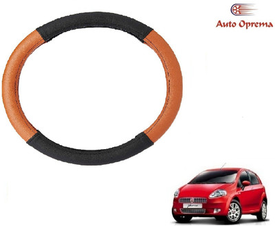 Auto Oprema Steering Cover For Fiat Punto(Black, Tan, Leatherite)