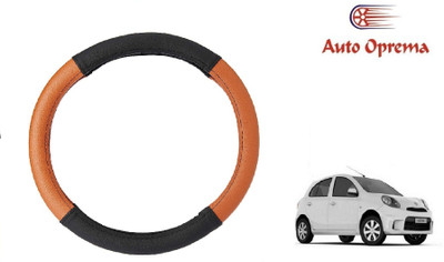 Auto Oprema Steering Cover For Nissan Micra(Black, Tan, Leatherite)