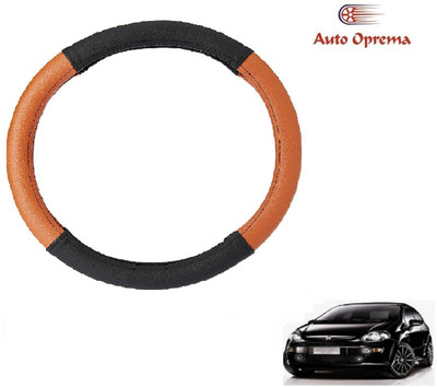 Auto Oprema Steering Cover For Fiat Punto Evo(Black, Tan, Leatherite)