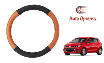 Auto Oprema Steering Cover For Chevrolet Spark(Black, Tan, Leatherite)