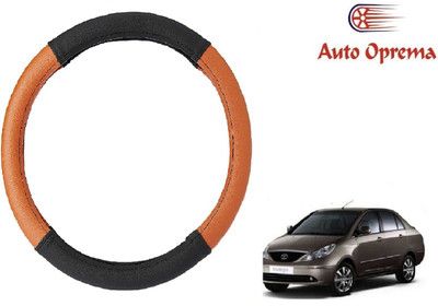 Auto Oprema Steering Cover For Tata Indigo CS(Black, Tan, Leatherite)