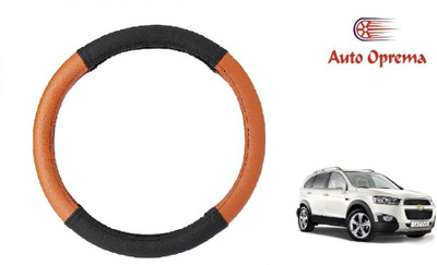Auto Oprema Steering Cover For Chevrolet Captiva(Black, Tan, Leatherite)
