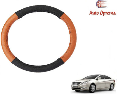 Auto Oprema Steering Cover For Hyundai Sonata Embera(Black, Tan, Leatherite)