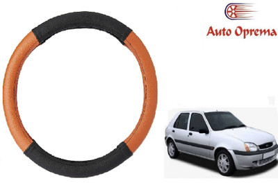 Auto Oprema Steering Cover For Ford Fiesta Old(Black, Tan, Leatherite)