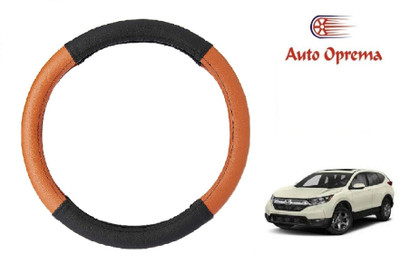 Auto Oprema Steering Cover For Honda CR-V(Black, Tan, Leatherite)